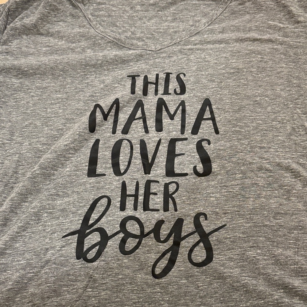 Gray Graphic Tee for Moms